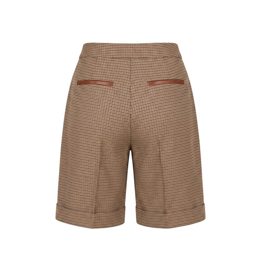 Brown Viscose Women Shorts