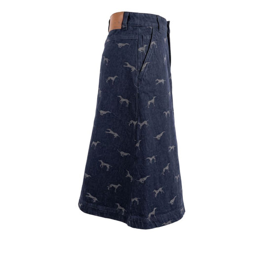 Blue Cotton Women Skirt
