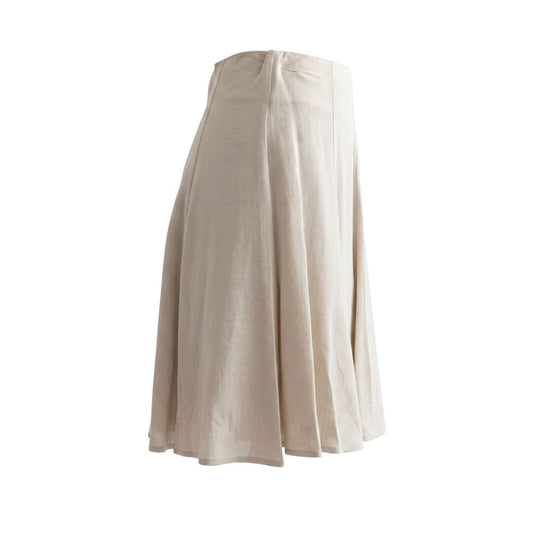 Beige Viscose Women Skirt