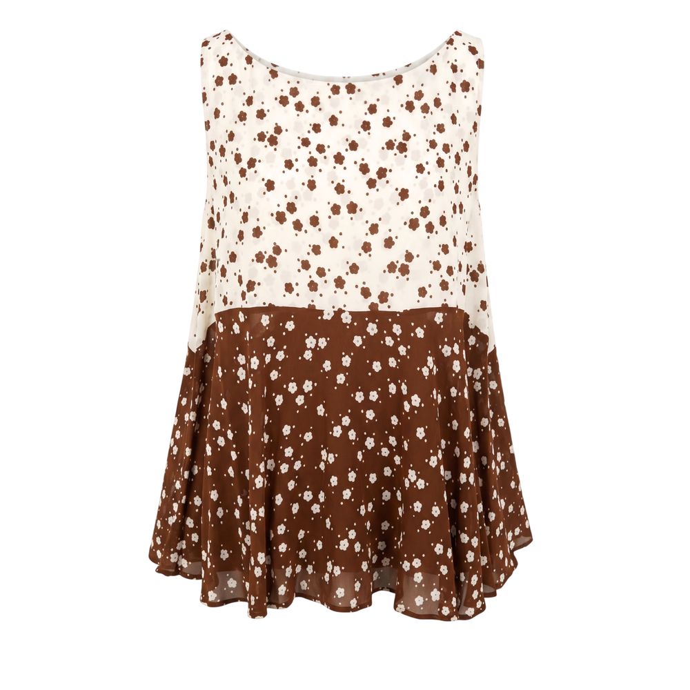 Brown Viscose Women Tank