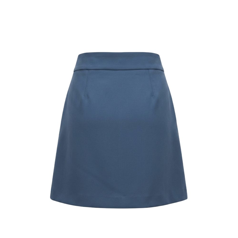 Blue Polyester Women Skirt