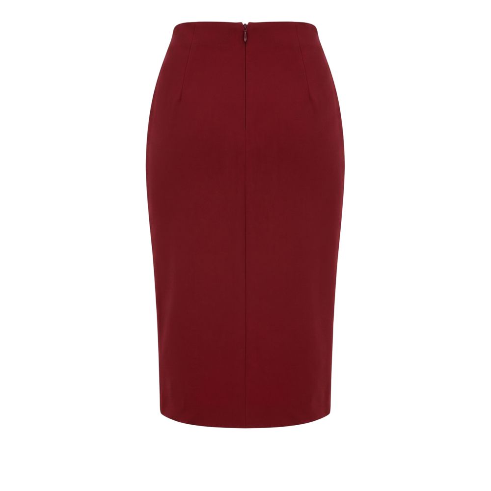 Red Polyester Women Skirt