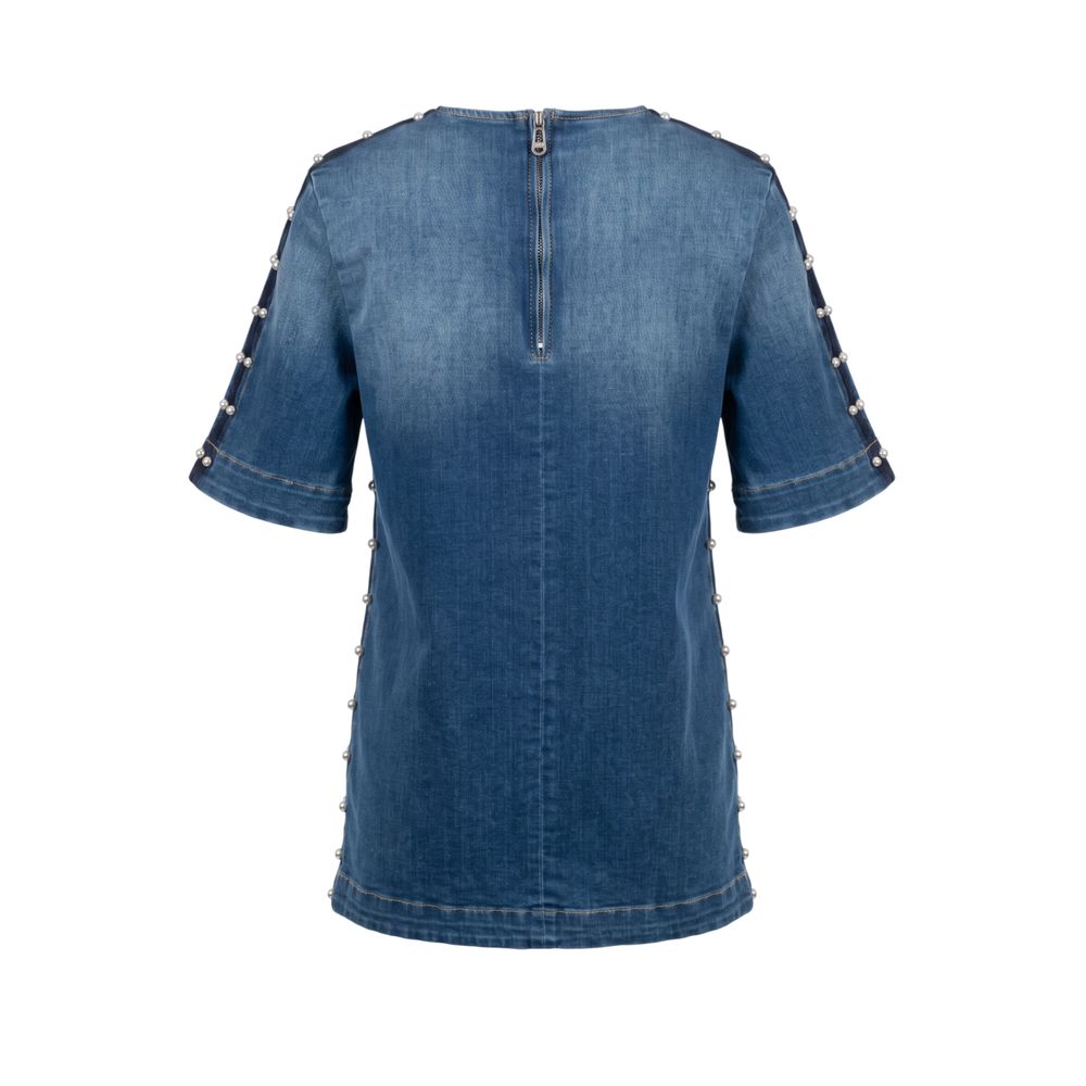 Blue Cotton Women Shirt