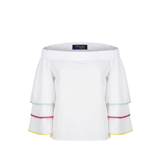 White Cotton Women Shirt