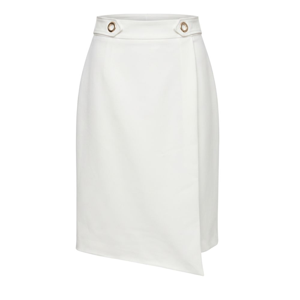 White Polyester Women Skirt