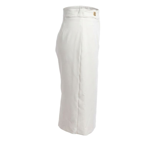 White Polyester Women Skirt