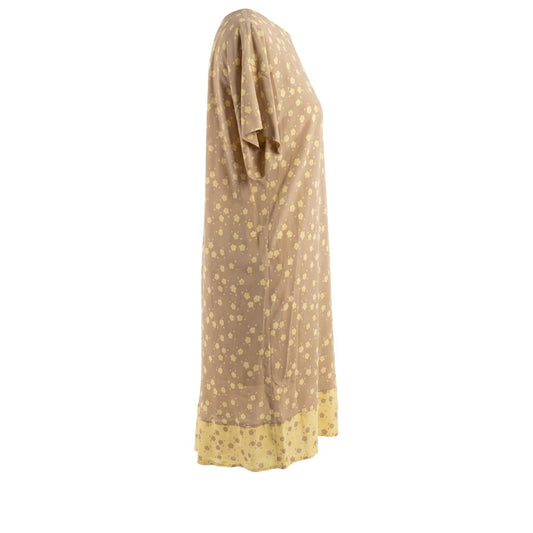 Beige Viscose Women Dress