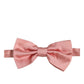 Men Light Pink 100% Silk Adjustable Neck Papillon Bow Tie