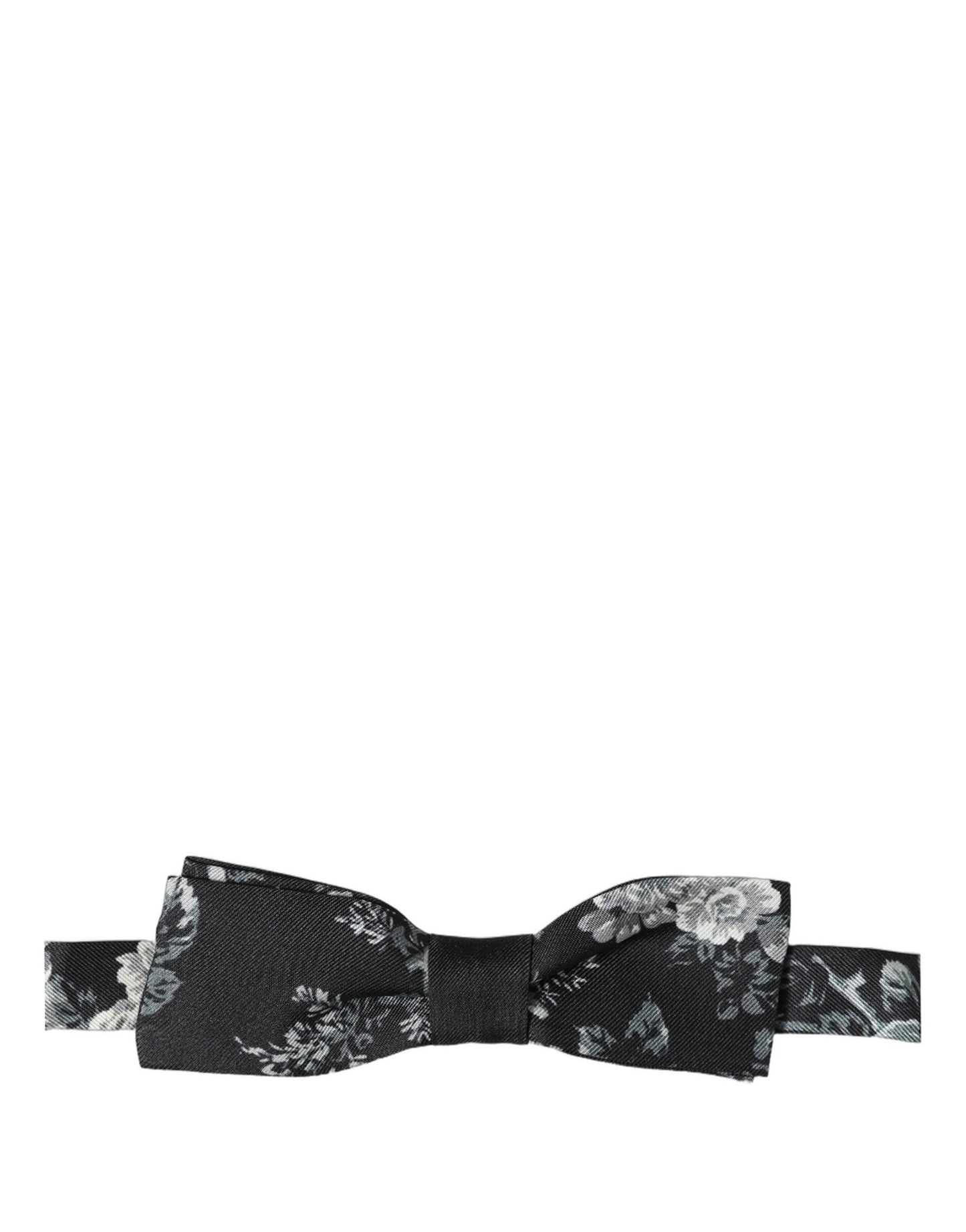 Black Floral Silk Adjustable Neck Men Papillon Bow Tie