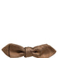Men Brown Gold Silk Adjustable Neck Papillon Bow Tie