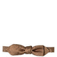 Men Brown Gold Silk Adjustable Neck Papillon Bow Tie