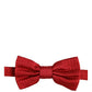 Men Red 100% Silk Adjustable Neck Papillon Bow Tie