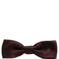 Men Brown 100% Silk Adjustable Neck Papillon Bow Tie