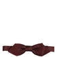 Men Red Silk Fantasy Adjustable Neck Papillon Bow Tie