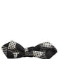 Black White Checkered Adjustable Neck Papillon Bow Tie