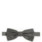 Men Gray Silk Patterned Adjustable Neck Papillon Bow Tie