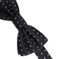 Black White Polka Dot Adjustable Neck Papillon Bow Tie