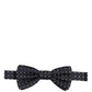 Black White Polka Dot Adjustable Neck Papillon Bow Tie