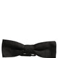 Men Black 100% Silk Adjustable Neck Papillon Bow Tie