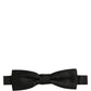 Men Black 100% Silk Adjustable Neck Papillon Bow Tie