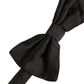 Men Black 100% Silk Adjustable Neck Papillon Bow Tie