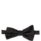 Men Black 100% Silk Adjustable Neck Papillon Bow Tie