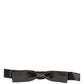 Men Black 100% Silk Adjustable Neck Papillon Bow Tie