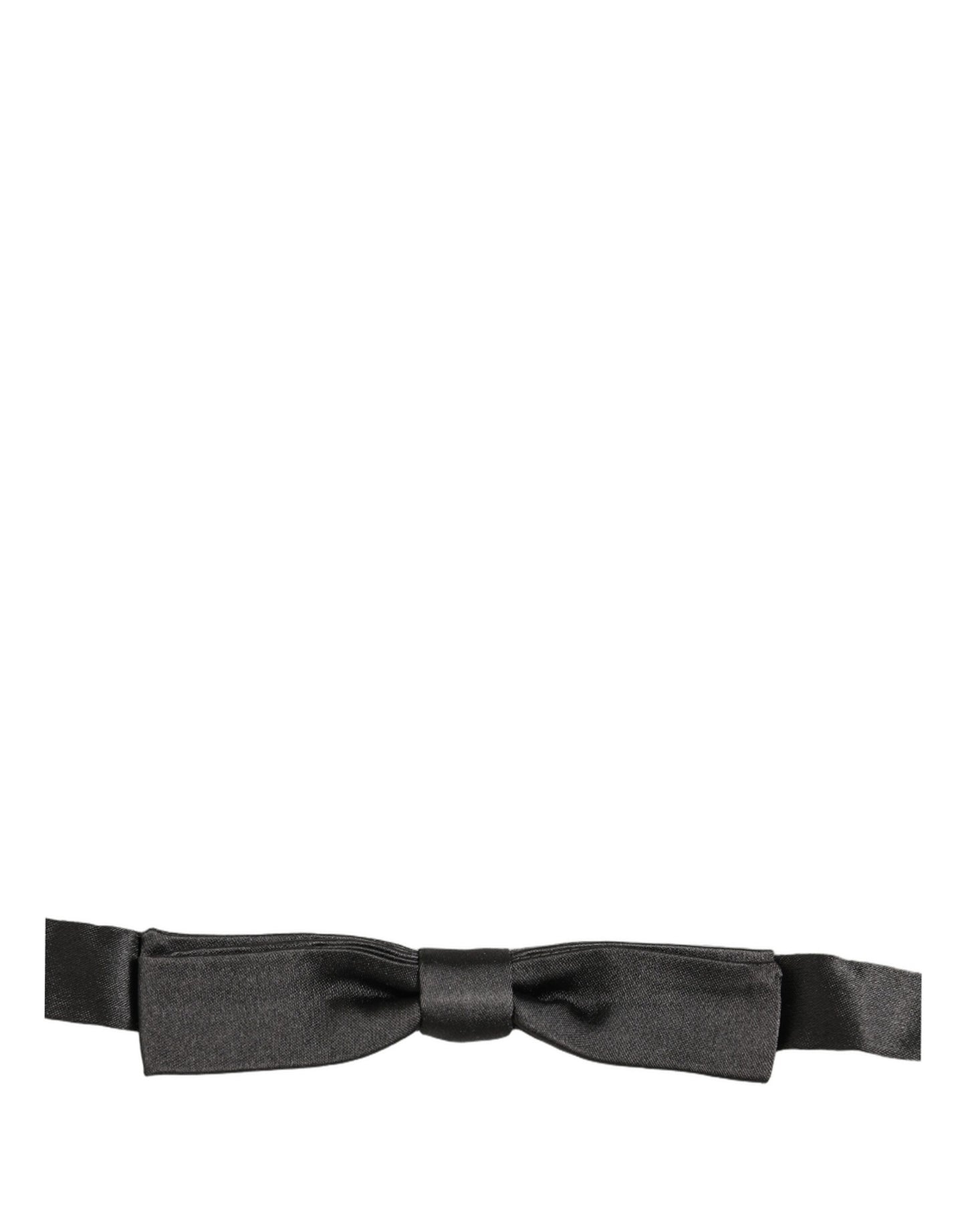Men Black 100% Silk Adjustable Neck Papillon Bow Tie
