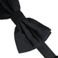 Men Black 100% Silk Adjustable Neck Papillon Bow Tie