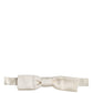 Men White 100% Silk Adjustable Neck Papillon Bow Tie