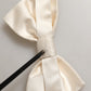 Men White 100% Silk Adjustable Neck Papillon Bow Tie