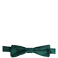 Men Green 100% Silk Adjustable Neck Papillon Bow Tie