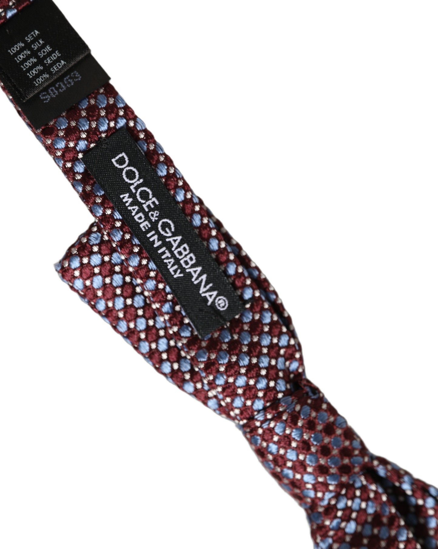 Blue Burgundy Woven Adjustable Neck Papillon Bow Tie