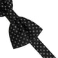 Men Black Patterned Adjustable Neck Papillon Bow Tie