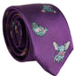 Men Purple Animal Print Adjustable Tied Necktie Tie