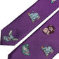 Men Purple Animal Print Adjustable Tied Necktie Tie