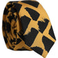 Men Black Yellow Patterned Adjustable Tied Necktie Tie