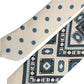 Men Off White Blue Geometric Adjustable Tied Necktie Tie
