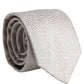 Men Gray 100% Silk Textured Adjustable Tied Necktie Tie
