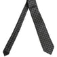 Men Black DG Logo 100% Silk Adjustable Tied Necktie Tie