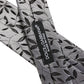 Men Gray Leaf Pattern Silk Adjustable Tied Necktie Tie
