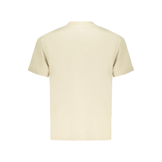 Beige Cotton Mens T-Shirt