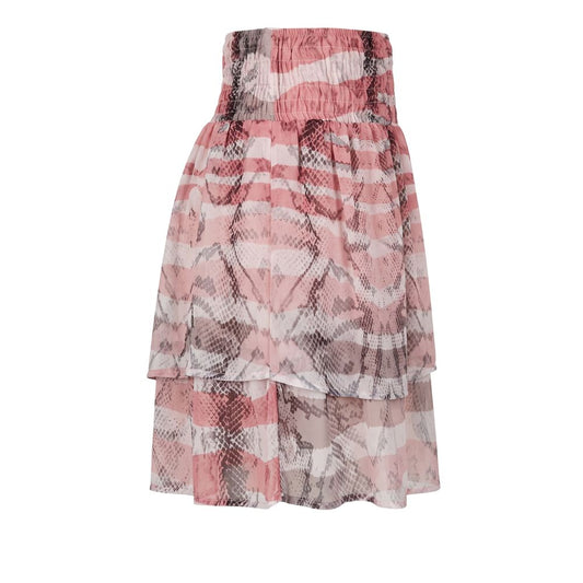 Pink Polyester Women Skirt