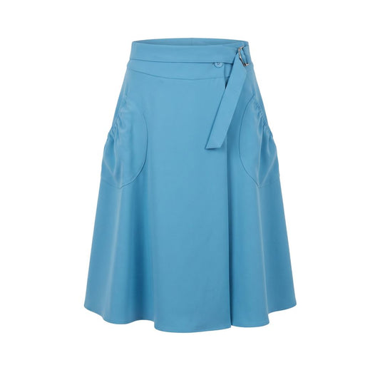 Blue Polyester Women Skirt