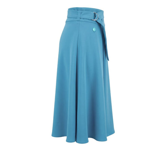 Blue Polyester Women Skirt