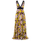 Yellow Silk Women Dress