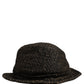Gray Melange Blended Textured Tweed Capello Hat