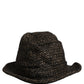 Gray Melange Blended Textured Tweed Capello Hat