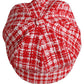 Red White Tweed Textured Baker Boy Capello Hat