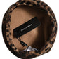 Brown Leopard French Style Beret Capello Hat